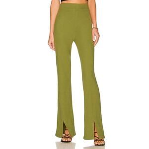 NEW n:philanthropy Surrey Green High Rise Slit Ankle Lounge Rib Pant Size Small